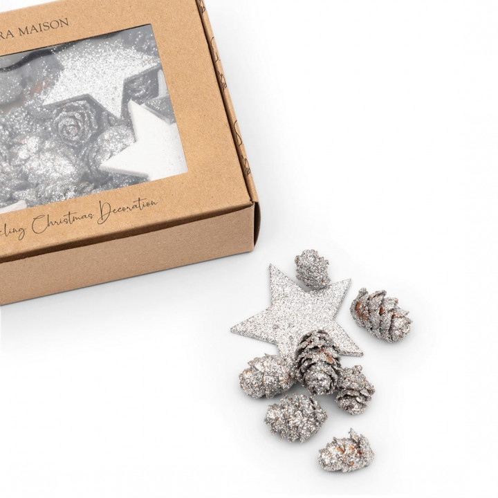 Sparkling christmas decoration silver