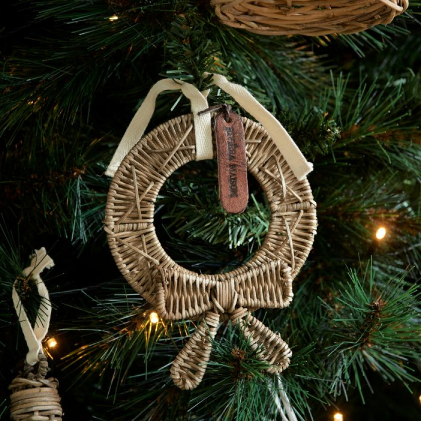 Rustic Rattan Mini Christmas Wreath