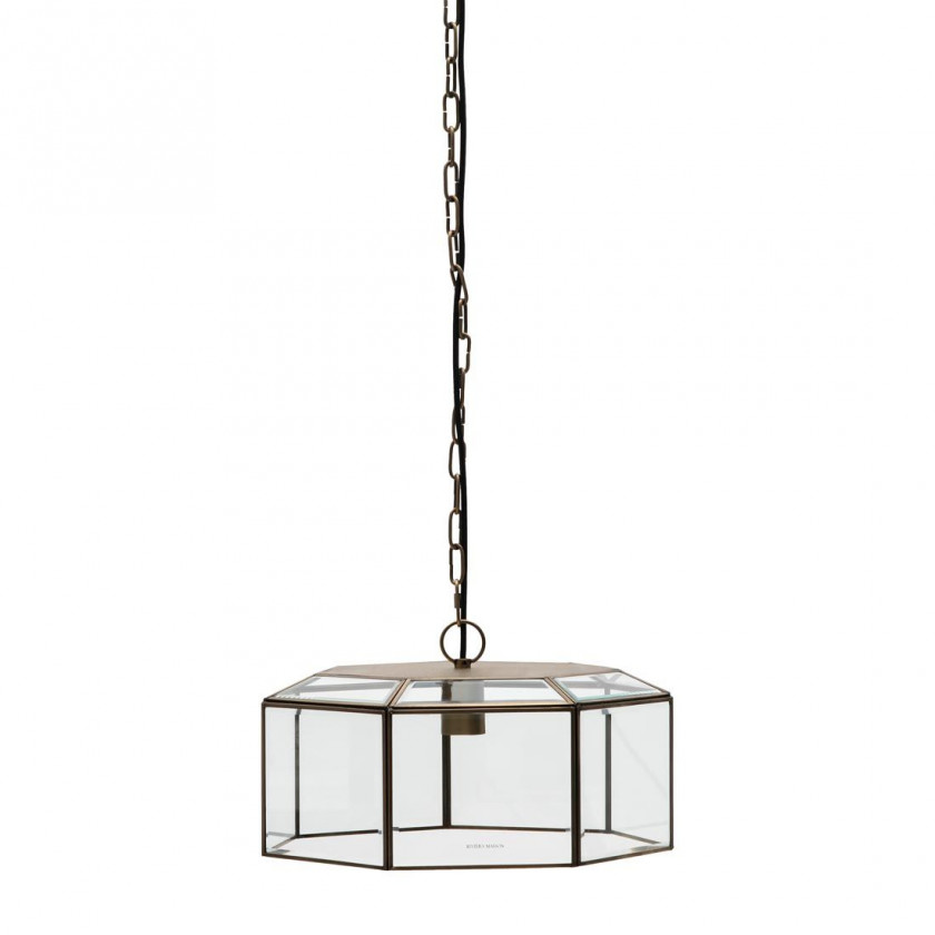 French Glass Hanging Lamp gold
