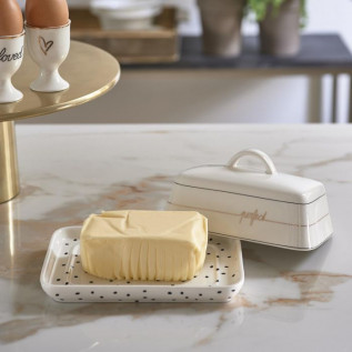 Dots stripes perfect butter dish
