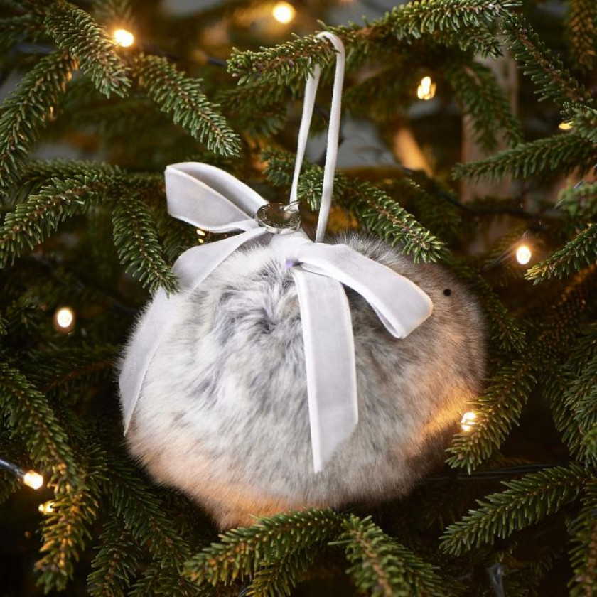 Fabulous Faux Fur Christmas Ornament Dia 10