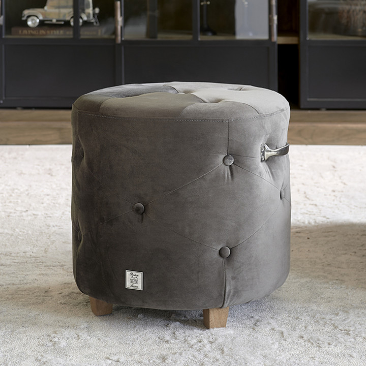 Bowery footstool velvet iii anthracite
