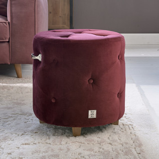 Bowery footstool velvet iii burgundy