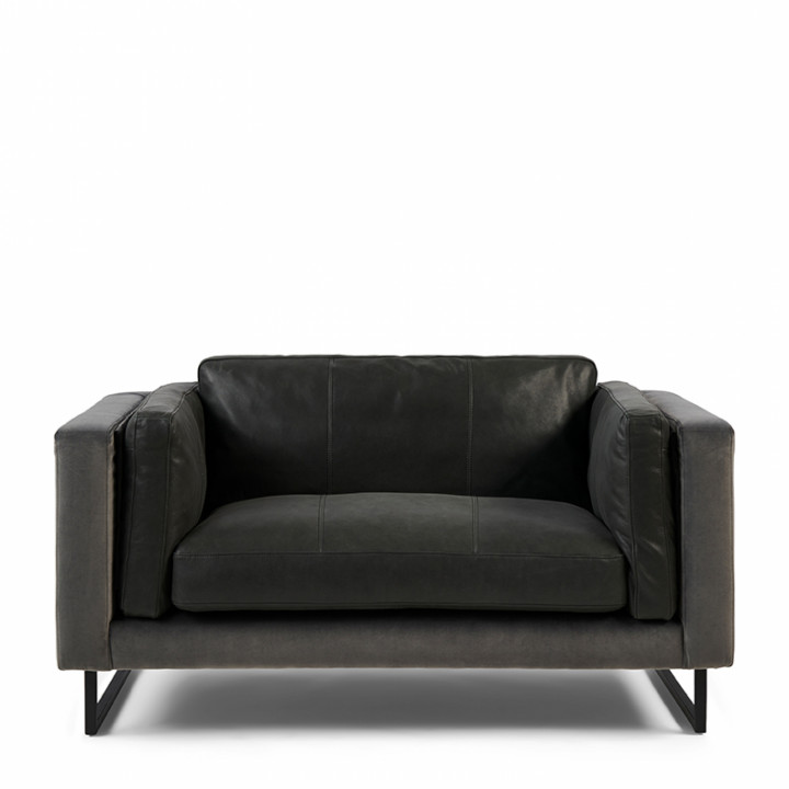 Biltmore love seat leather charcoal