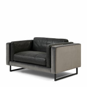 Biltmore love seat leather charcoal