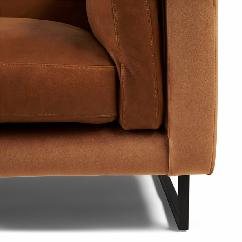 Biltmore - 3.5 Seater Sofa - Leather, Cognac