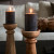 Pillar candle rustic black h10