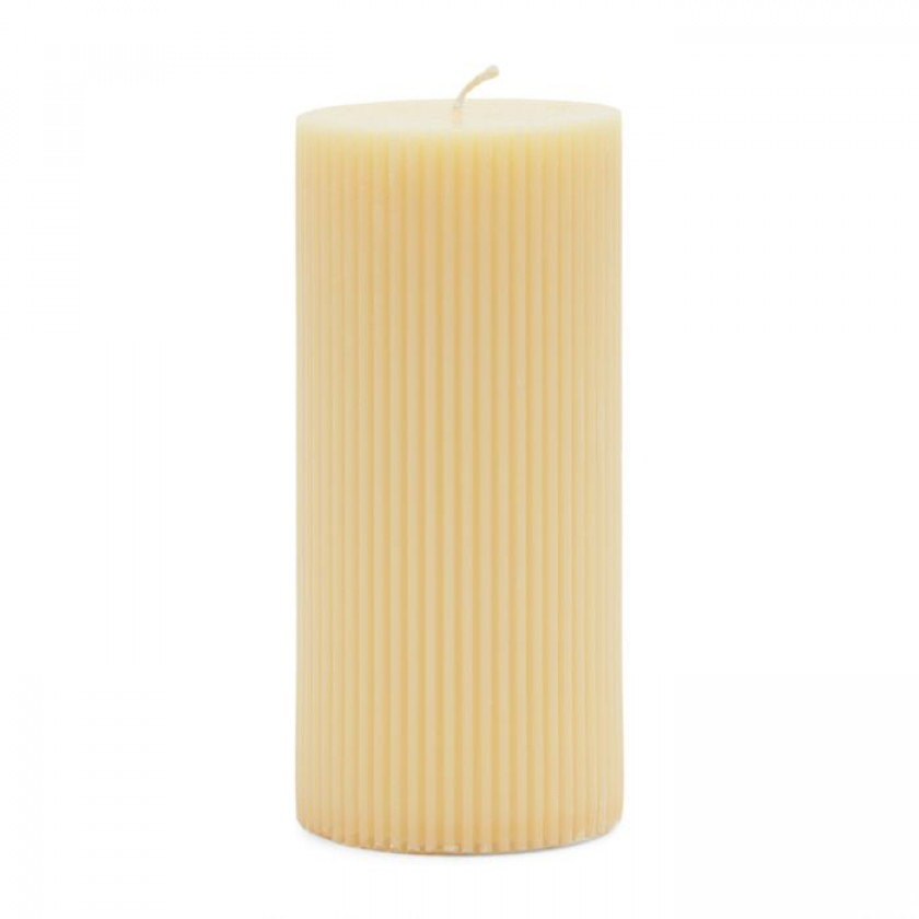 Pillar Candle Rib yellow 7x15