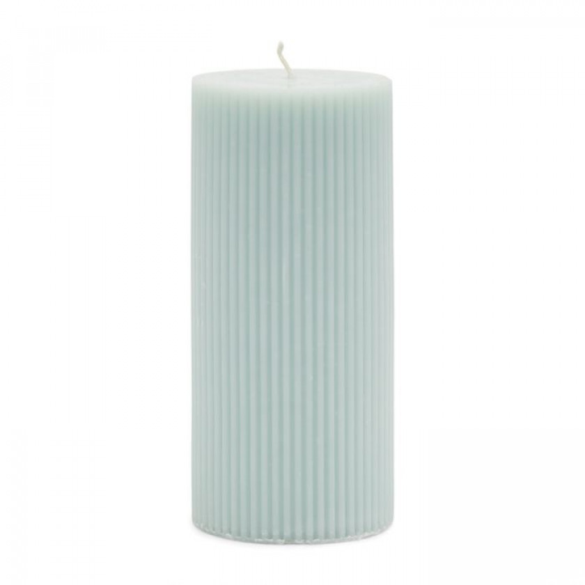 Pillar Candle Rib blue 7x15