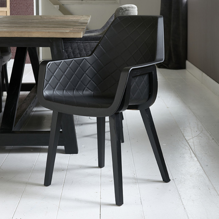 Amsterdam city dining armchair black legs black body