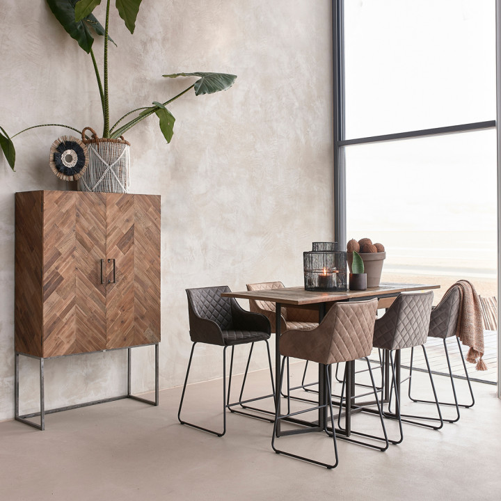 Frisco drive pellini leather counter stool camel