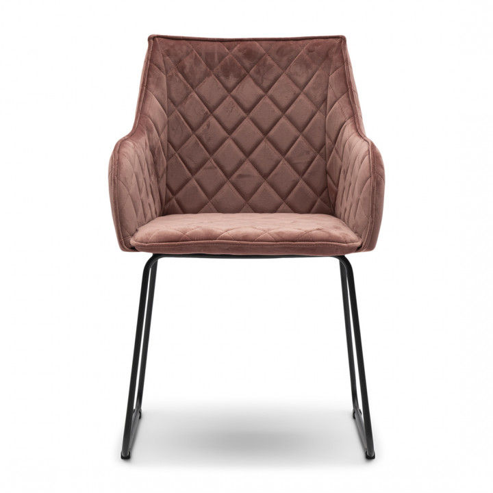 Frisco drive dining armchair velvet iii rose stain