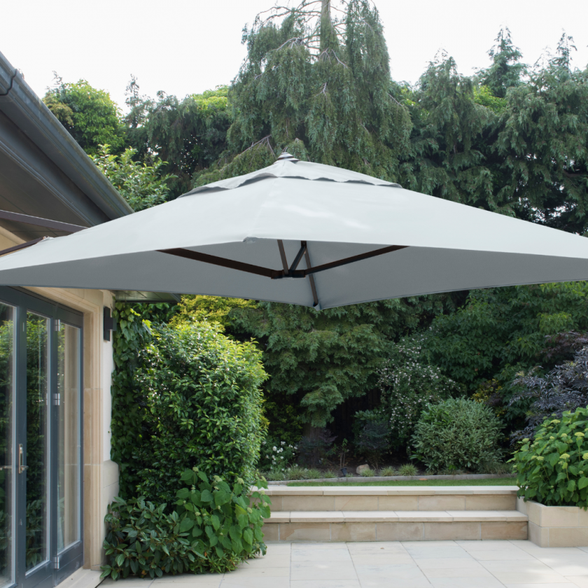 Wall Mounted Cantilever Parasol with Cover (Grey)