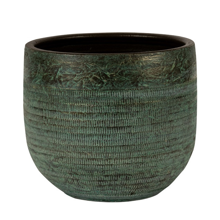 Serena 1 01a indoor round planter dark green 27cm dia