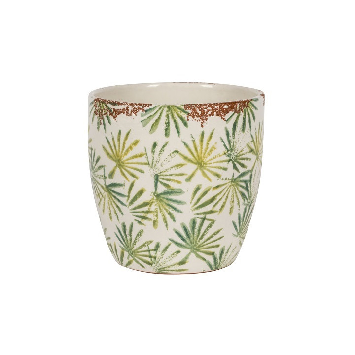 Grenada 20 01la indoor round palm planter light green 18cm dia