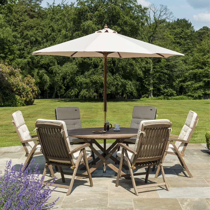 Acacia 6 seater round reclining set