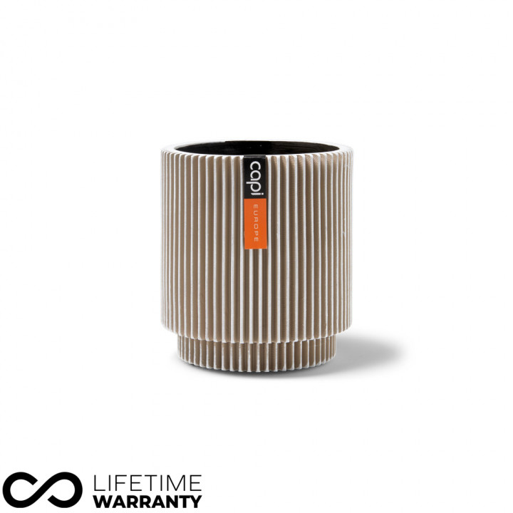 Indoor nature groove cylinder planter ivory 11cm dia