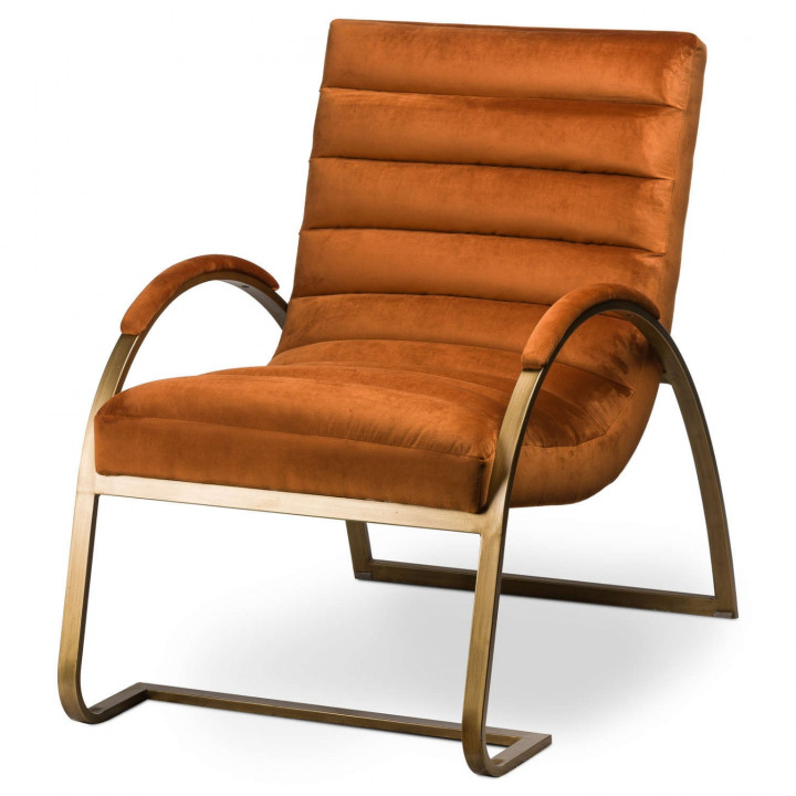 Vintage ark chair burnt orange brass