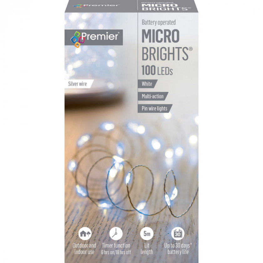 100 LED Battery Operated MicroBrights - Cool White