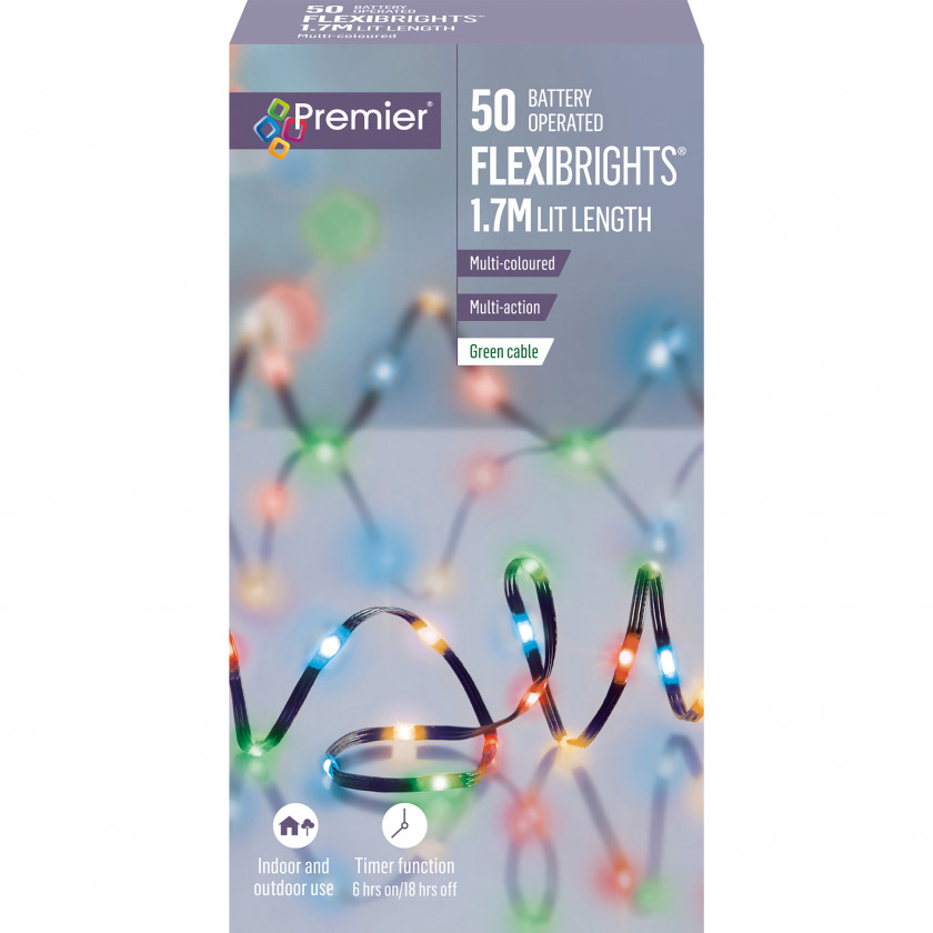 50L Battery Operated  Soft Flexibright LED with Timer- Multi-Coloured