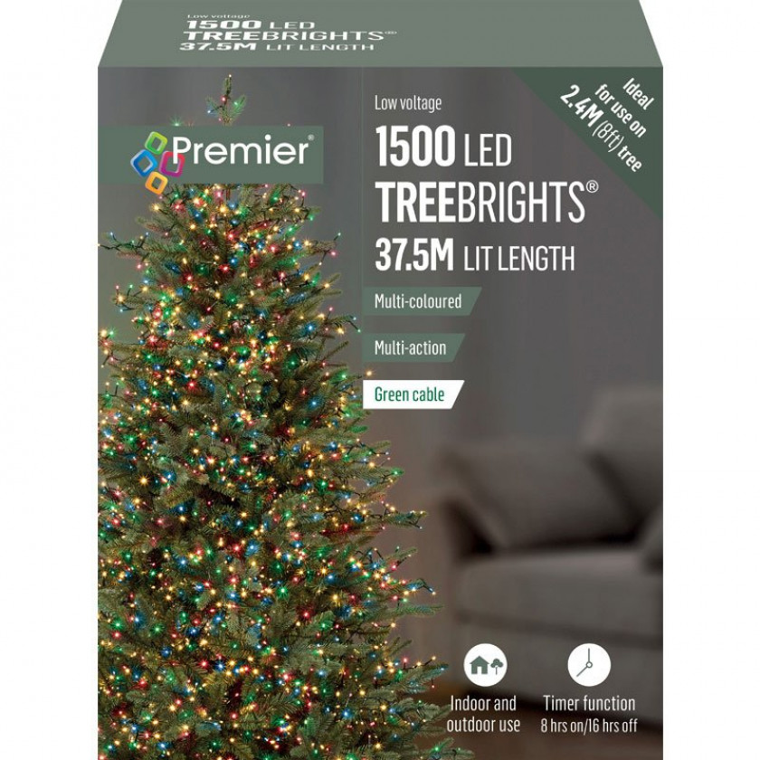 1500 Premier LED TreeBrights Christmas Tree Lights Multi-Coloured (C27)