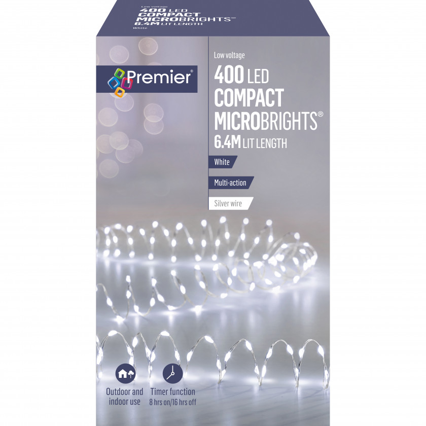 400L Multi Action LED Compact MicroBright with Timer- White