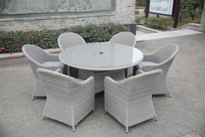 Porto 6 seater round dining set