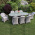 Sepino 8 seater set with oval table lazy susan light grey