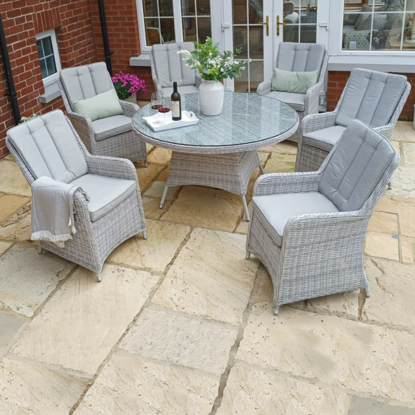 Barcelona - 6 Seater Round Set (Grey)