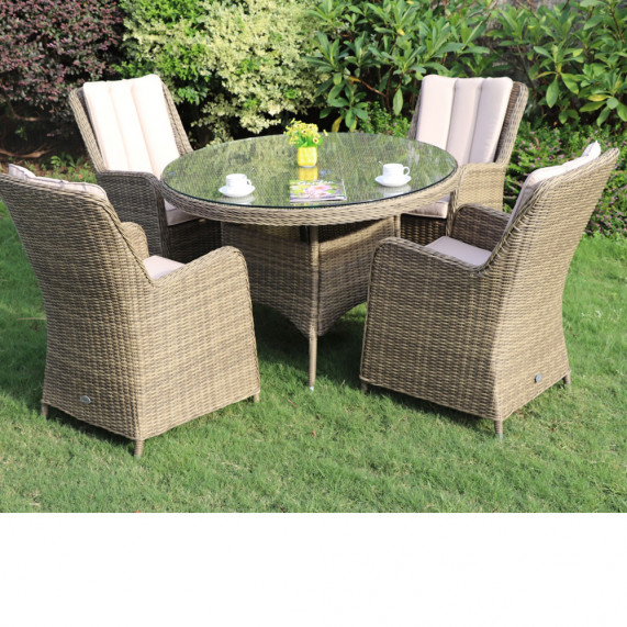 Verona 4 seat round dining set