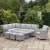 Barcelona corner sofa set with rectangular rising table ice bucket grey