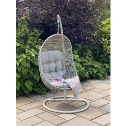Portofino single pod hanging chair light grey