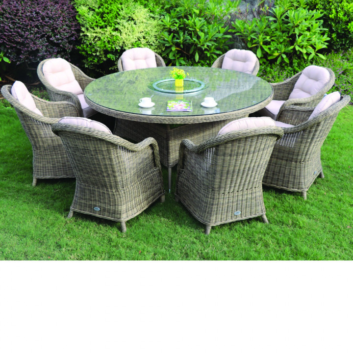 Sepino 8 seat round dining set w l susan