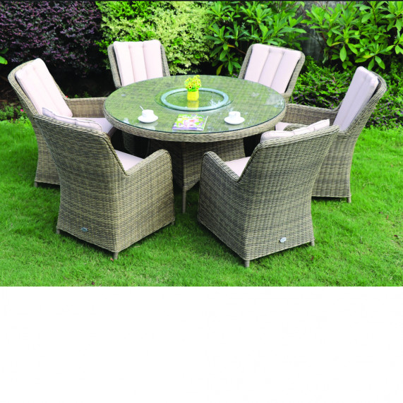 Verona 6 seat round dining set w l susan
