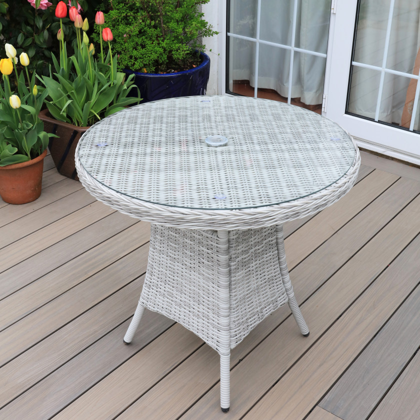 Bordeaux Rattan - Bistro Set (White Washed)