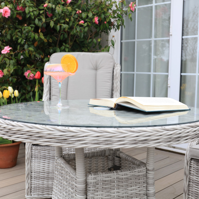 Bordeaux Rattan - Bistro Set (White Washed)