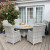 Bordeaux rattan 6 seater set with 135 cm round table white washed
