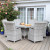 Bordeaux rattan 6 seater set with 135 cm round table white washed