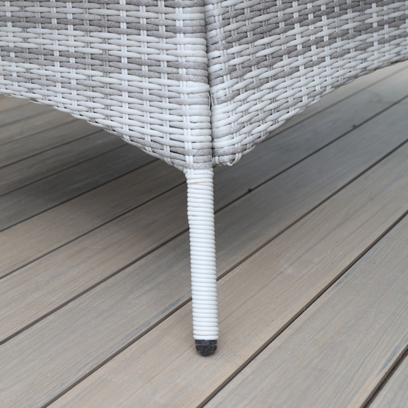 Bordeaux Rattan - 8 Seater Set with 165 cm Round Table (White Washed)