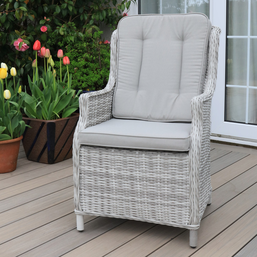 Bordeaux Rattan - 8 Seater Set with 165 cm Round Table (White Washed)