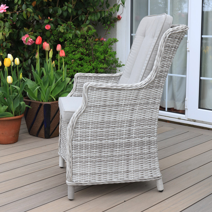 Bordeaux Rattan - 8 Seater Set with 165 cm Round Table (White Washed)