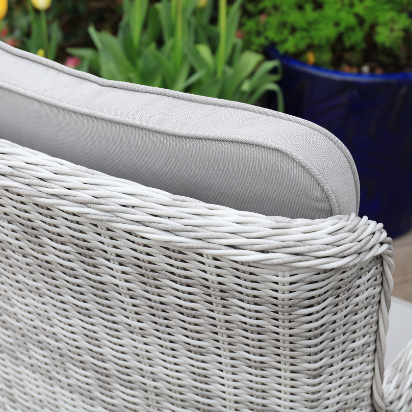 Bordeaux Rattan - 8 Seater Set with 165 cm Round Table (White Washed)