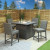 Cannes 4 seater square bar set with firepit grey