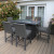 Cannes 6 seater rectangular bar set with firepit grey