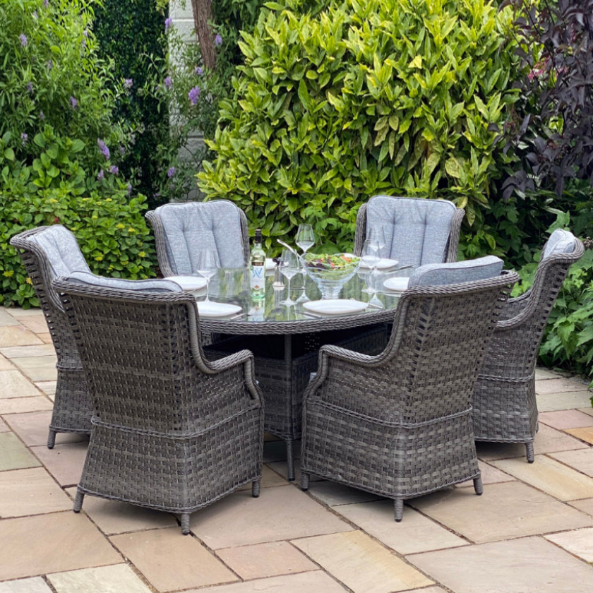 Boston - 6 Seater Round Set (Dark Grey)