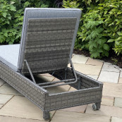Boston lounger with side table dark grey