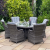 Boston 6 seater set with oval table dark grey