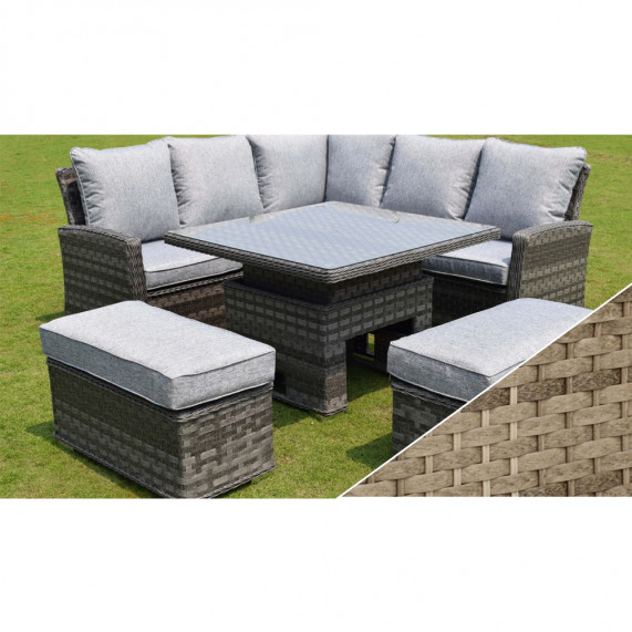 Hampton small adj casual dining set natural