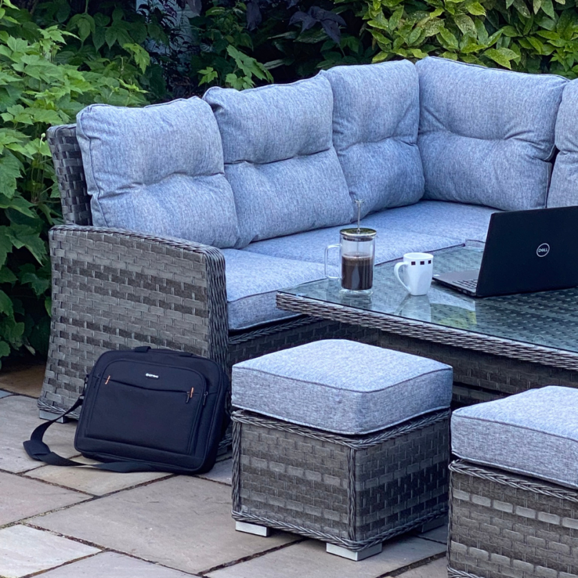 Boston - Casual Dining Set with Rising Table (Dark Grey)