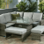 Boston casual dining set with square table firepit dark grey